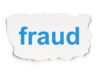 Image showing Protection concept: Fraud on Paper background