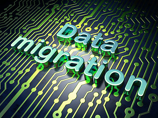 Image showing Data concept: Data Migration on circuit board background