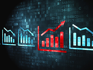 Image showing Finance concept: Graph on digital background