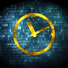 Image showing Time concept: Clock on digital background
