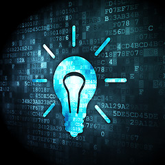 Image showing Business concept: Light Bulb on digital background