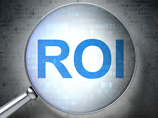 Image showing Finance concept: ROI with optical glass