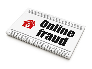 Image showing Security news concept: newspaper with Online Fraud and Home