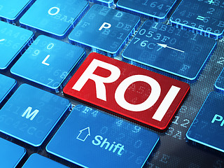 Image showing Finance concept: ROI on computer keyboard background