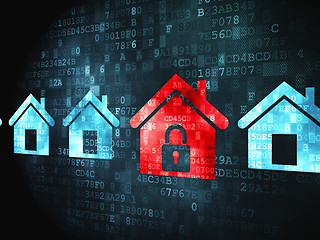 Image showing Privacy concept: Home on digital background