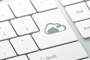 Image showing Cloud computing concept: Cloud on computer keyboard background