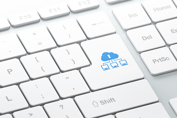 Image showing Privacy concept: Cloud Network on computer keyboard background