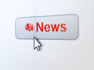 Image showing News concept: News and Finance Symbol on digital button backgrou
