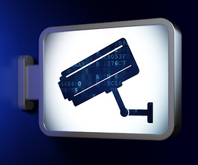 Image showing Security concept: Cctv Camera on billboard background