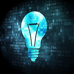 Image showing Business concept: Light Bulb on digital background