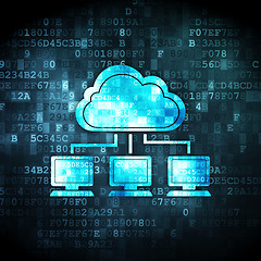 Image showing Cloud computing concept: Cloud Network on digital background