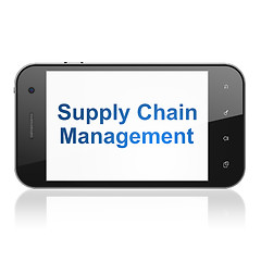 Image showing Marketing concept: Supply Chain Management on smartphone