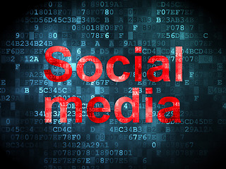 Image showing Social media concept: Social Media on digital background