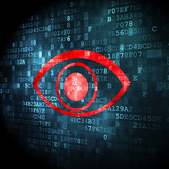 Image showing Safety concept: Eye on digital background