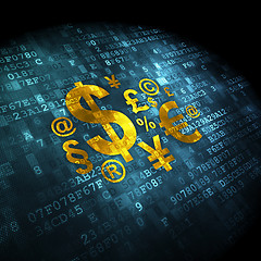 Image showing Marketing concept: Finance Symbol on digital background