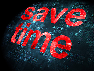 Image showing Timeline concept: Save Time on digital background