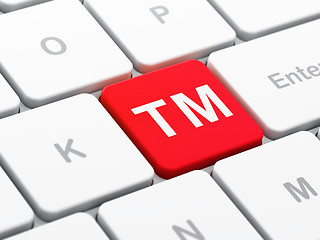 Image showing Law concept: Trademark on computer keyboard background