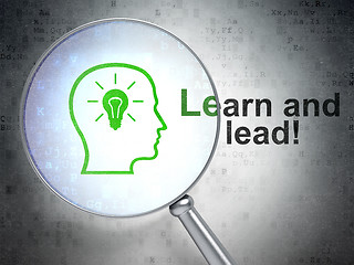 Image showing Education concept: Head With Lightbulb and Learn and Lead! with