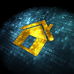 Image showing Protection concept: Home on digital background