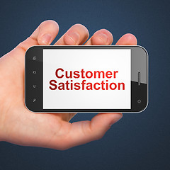 Image showing Advertising concept: Customer Satisfaction on smartphone