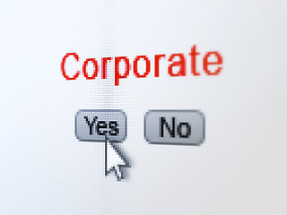 Image showing Business concept: Corporate on digital computer screen