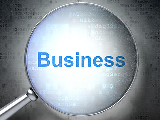 Image showing Finance concept: Business with optical glass