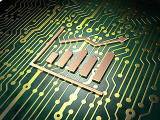 Image showing News concept: Growth Graph on circuit board background