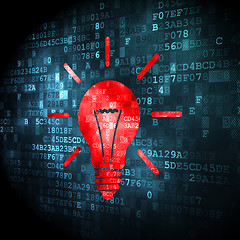 Image showing Finance concept: Light Bulb on digital background