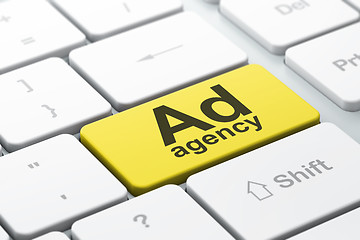 Image showing Advertising concept: Ad Agency on computer keyboard background