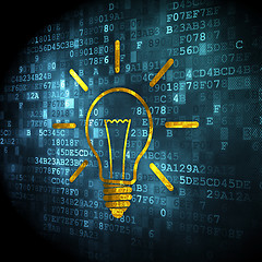 Image showing Business concept: Light Bulb on digital background