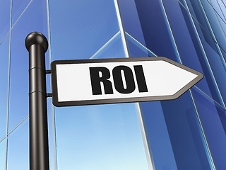 Image showing Business concept: ROI on Building background