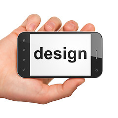 Image showing Marketing concept: Design on smartphone