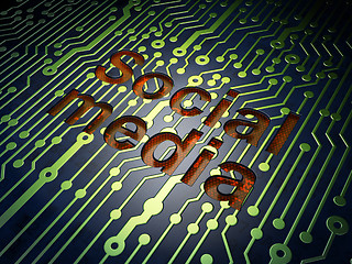 Image showing Social media concept: Social Media on circuit board background
