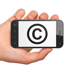 Image showing Law concept: Copyright on smartphone