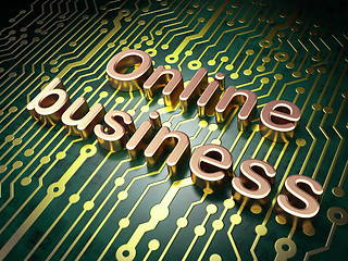 Image showing Finance concept: Online Business on circuit board background