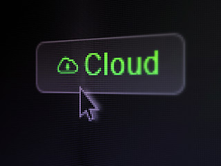Image showing Cloud technology concept: Cloud and Cloud With Padlock on digita