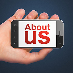 Image showing Marketing concept: About Us on smartphone