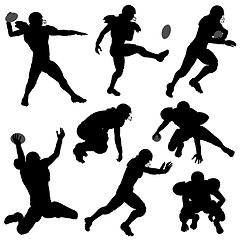 Image showing Silhouettes American Football Players