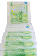 Image showing European currency bank notes printed on toilet paper