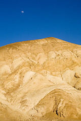 Image showing Artist's Drive and Moon, Death Valley National Park