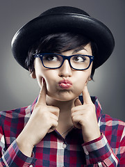 Image showing Funny female Nerd