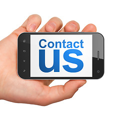 Image showing Advertising concept: Contact Us on smartphone