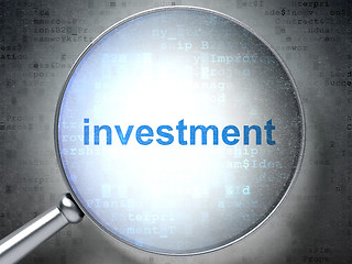 Image showing Business concept: Investment with optical glass