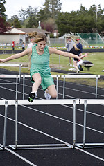 Image showing Girl Hurdling