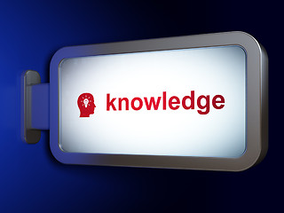 Image showing Education concept: Knowledge and Head With Light Bulb on billboa