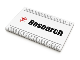 Image showing Marketing news concept: newspaper with Research and Head With Ge