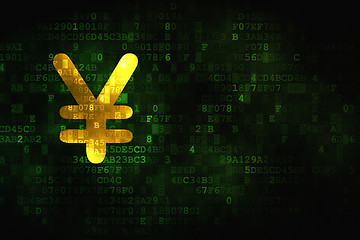 Image showing Currency concept: Yen on digital background