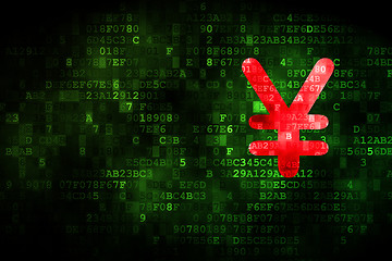 Image showing Currency concept: Yen on digital background