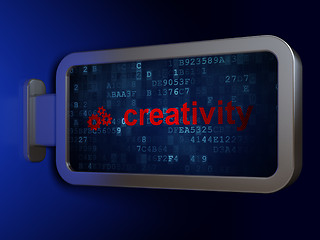 Image showing Marketing concept: Creativity and Gears on billboard background