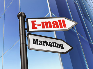 Image showing Marketing concept: E-mail Marketing on Building background